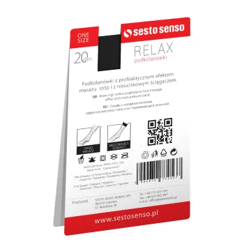 2-PAK Podkolanówki Relax 20 DEN masujące spód stopy, relaksujące cienkie Fumo