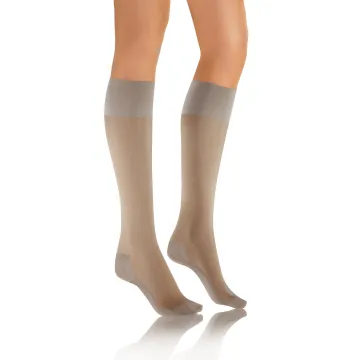 2-PAK Podkolanówki Relax 20 DEN masujące spód stopy, relaksujące cienkie Szary