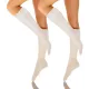 2-PAK Podkolanówki Relax 20 DEN masujące spód stopy, relaksujące cienkie Biały