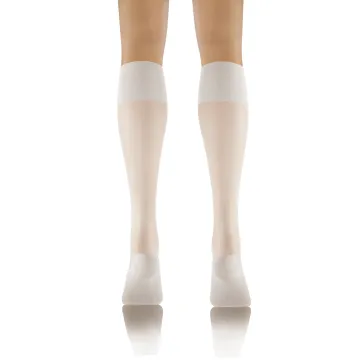 2-PAK Podkolanówki Relax 20 DEN masujące spód stopy, relaksujące cienkie Biały