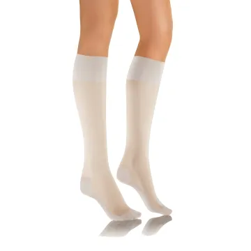 2-PAK Podkolanówki Relax 20 DEN masujące spód stopy, relaksujące cienkie Biały