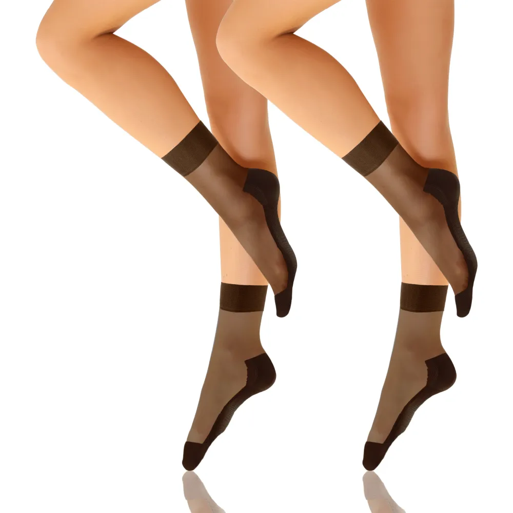 2-PAK Skarpetki RELAX 20 DEN masujące spód stopy, relaksujące cienkie Czarne