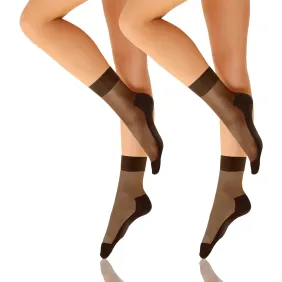 2-PAK Skarpetki RELAX 20 DEN masujące spód stopy, relaksujące cienkie Czarne