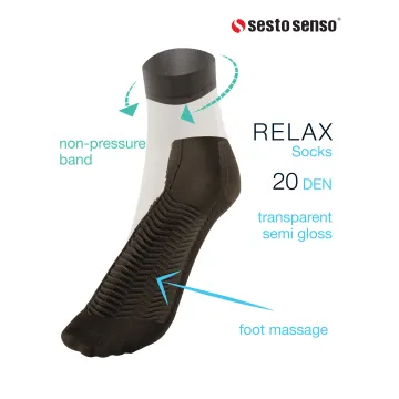 2-PAK Skarpetki RELAX 20 DEN masujące spód stopy, relaksujące cienkie Fumo