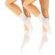 2-PAK Skarpetki RELAX 20 DEN masujące spód stopy, relaksujące cienkie Biały
