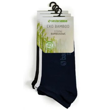 3-PAK Skarpety stopki Bambusowe miękkie oddychające EKO BAMBOO mix kolorów