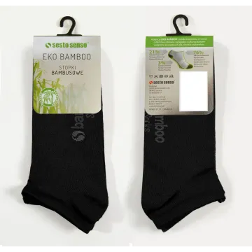 3-PAK Skarpety stopki Bambusowe miękkie oddychające EKO BAMBOO Czarne