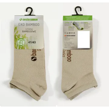 3-PAK Skarpety stopki Bambusowe miękkie oddychające EKO BAMBOO Beżowy