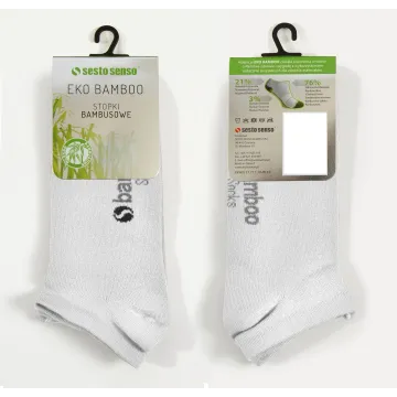3-PAK Skarpety stopki Bambusowe miękkie oddychające EKO BAMBOO Biały