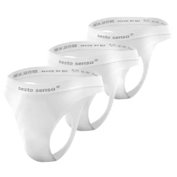 3-PAK Stringi męskie bezszwowe CL13 idealnie dopasowane Białe
