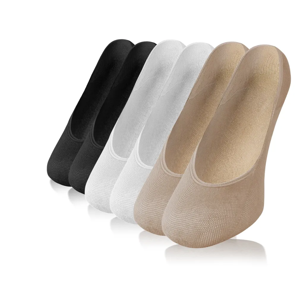 3-PAK Balerinki damskie niewidoczne bawełniane anatomiczne mix kolorów