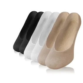 3-PAK Balerinki damskie niewidoczne bawełniane anatomiczne mix kolorów