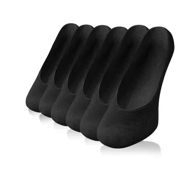 3-PAK Balerinki damskie niewidoczne bawełniane anatomiczne Czarne