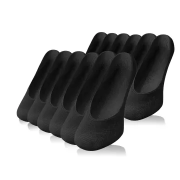 6-PAK Balerinki damskie niewidoczne bawełniane anatomiczne Czarne