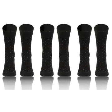 Sesto Senso 3-PAK Skarpety męskie Classic Garniturowe bawełniane wzór Kropki Czarne
