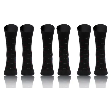 3-PAK Skarpety męskie Classic Garniturowe bawełniane wzór SS Czarne