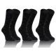3-PAK Skarpety męskie Classic Garniturowe bawełniane wzór SS Czarne