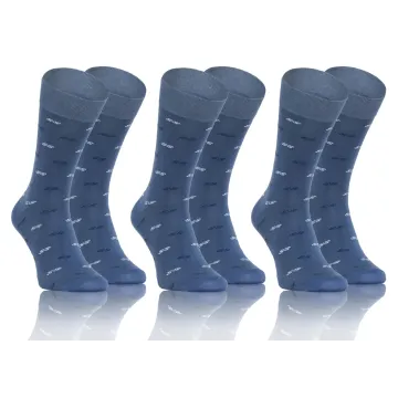 Sesto Senso 3-PAK Skarpety męskie Classic Garniturowe bawełniane wzór SS Jeansowe