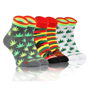 Sesto Senso 3-PAK Krótkie Wesołe skarpety bawełna Afro mix