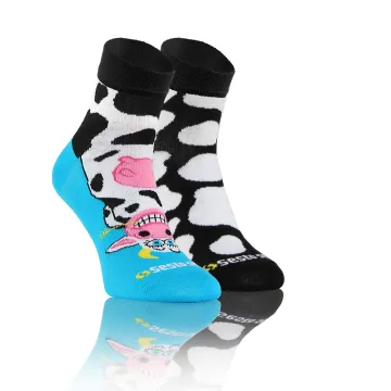 Sesto Senso 3-PAK Krótkie Wesołe skarpety bawełna Zwierzęta 1 mix