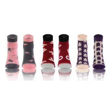 Sesto Senso 3-PAK Krótkie Wesołe skarpety bawełna owady 2 mix