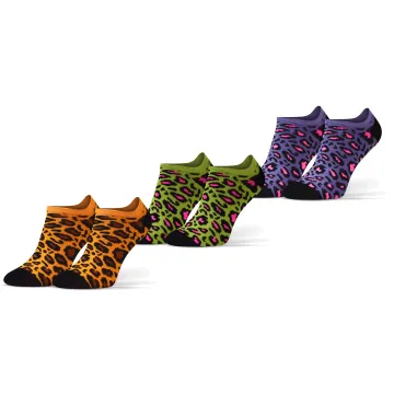 Sesto Senso 3-PAK Skarpety stopki bawełna Cętki Panterka mix