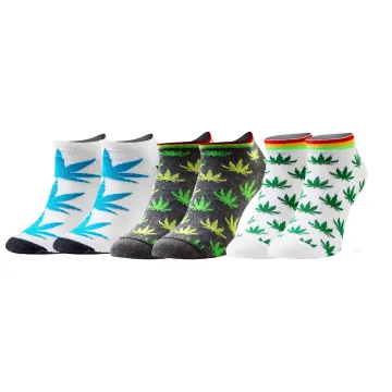 Sesto Senso 3-PAK Skarpety stopki bawełna Liście mix