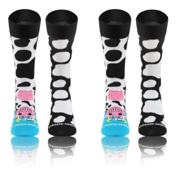 2-PAK Wesołe skarpety bawełniane wzór Krowa