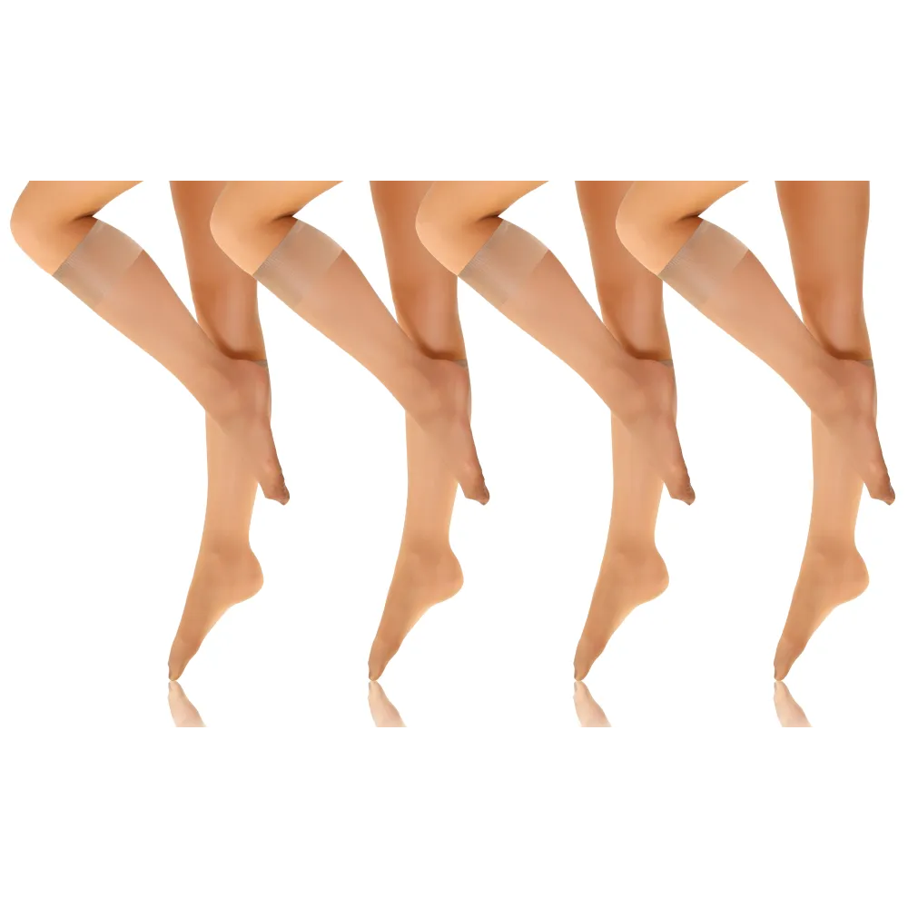 Sesto Senso 4-PAK Podkolanówki IRIS 15 DEN efekt bosej stopy cienkie Antilope