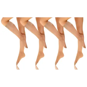 Sesto Senso 4-PAK Podkolanówki IRIS 15 DEN efekt bosej stopy cienkie Antilope