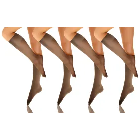 Sesto Senso 4-PAK Podkolanówki IRIS 15 DEN efekt bosej stopy cienkie Fumo