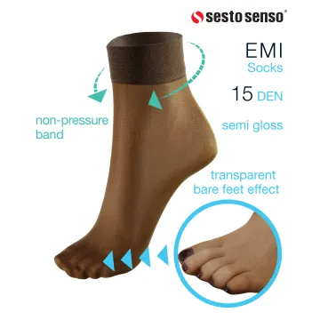 Sesto Senso 4-PAK Skarpetki Emi 15 DEN - 8 par Nero