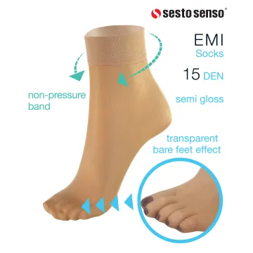 Sesto Senso 4-PAK Skarpetki Emi 15 DEN - 8 par Safari