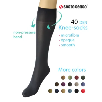 Sesto Senso 2-PAK Podkolanówki damskie Sprint 40 DEN mikrofibra blue jeans
