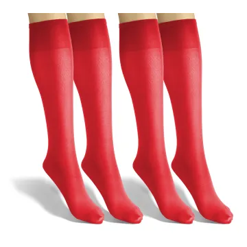 Sesto Senso 2-PAK Podkolanówki damskie Sprint 40 DEN mikrofibra czerwone