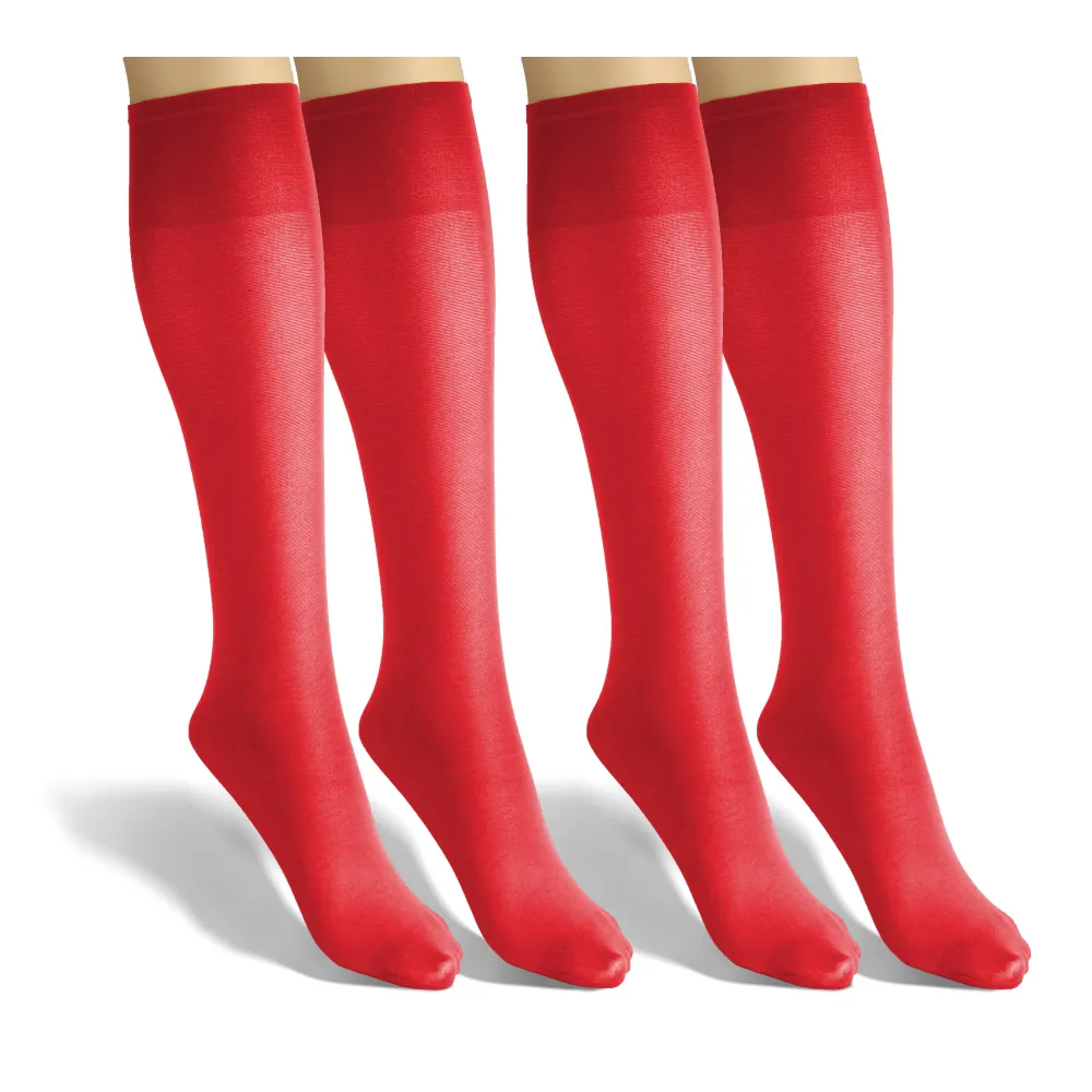 Sesto Senso 2-PAK Podkolanówki damskie Sprint 40 DEN mikrofibra czerwone