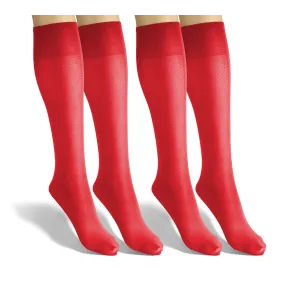 Sesto Senso 2-PAK Podkolanówki damskie Sprint 40 DEN mikrofibra czerwone