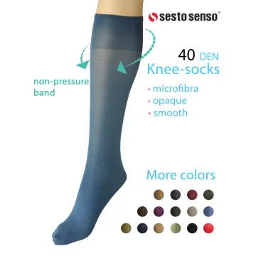 Sesto Senso 2-PAK Podkolanówki damskie Sprint 40 DEN mikrofibra midnight