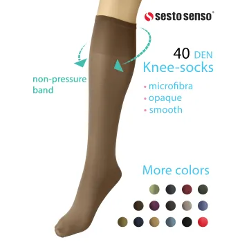 Sesto Senso 2-PAK Podkolanówki damskie Sprint 40 DEN mikrofibra marrone