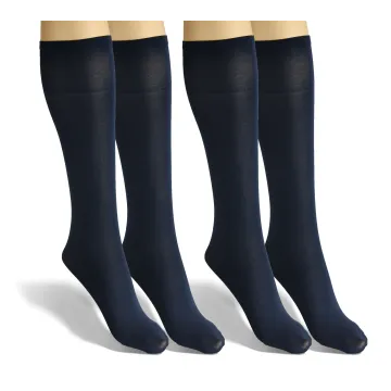 Sesto Senso 2-PAK Podkolanówki damskie Sprint 40 DEN mikrofibra granat