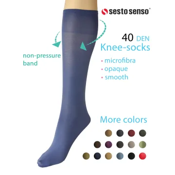 Sesto Senso 2-PAK Podkolanówki damskie Sprint 40 DEN mikrofibra jeans