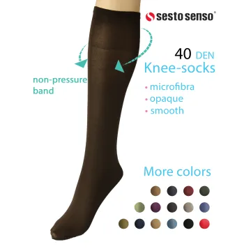 Sesto Senso 2-PAK Podkolanówki damskie Sprint 40 DEN mikrofibra caffe