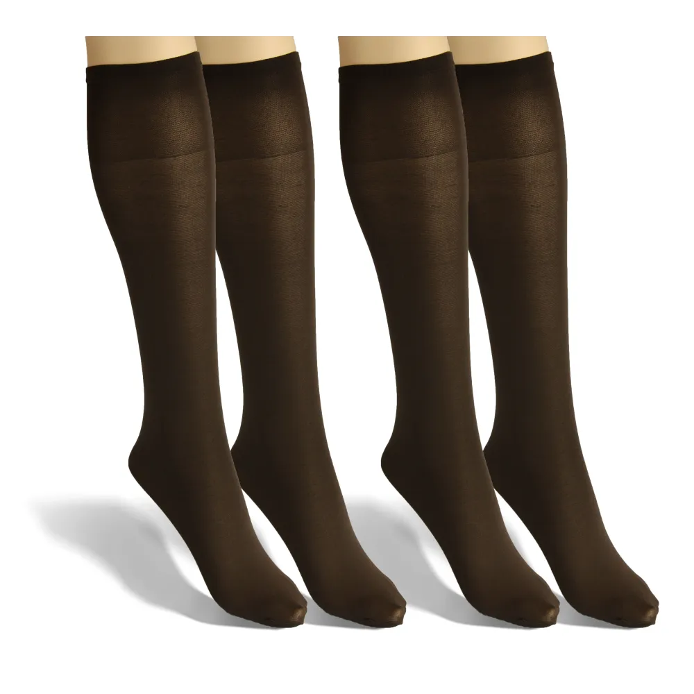 Sesto Senso 2-PAK Podkolanówki damskie Sprint 40 DEN mikrofibra caffe