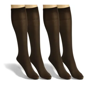 Sesto Senso 2-PAK Podkolanówki damskie Sprint 40 DEN mikrofibra caffe