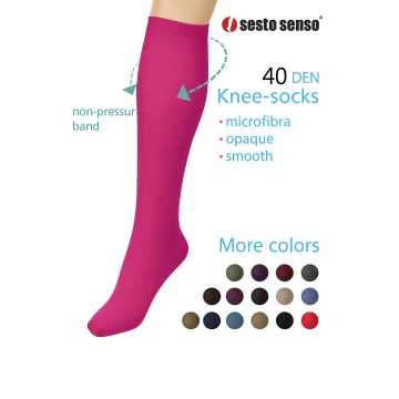 Sesto Senso 2-PAK Podkolanówki damskie Sprint 40 DEN mikrofibra azalea