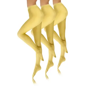 Sesto Senso 3-PAK Rajstopy 40 DEN kolorowe kryjące microfibra HIVER Żółty