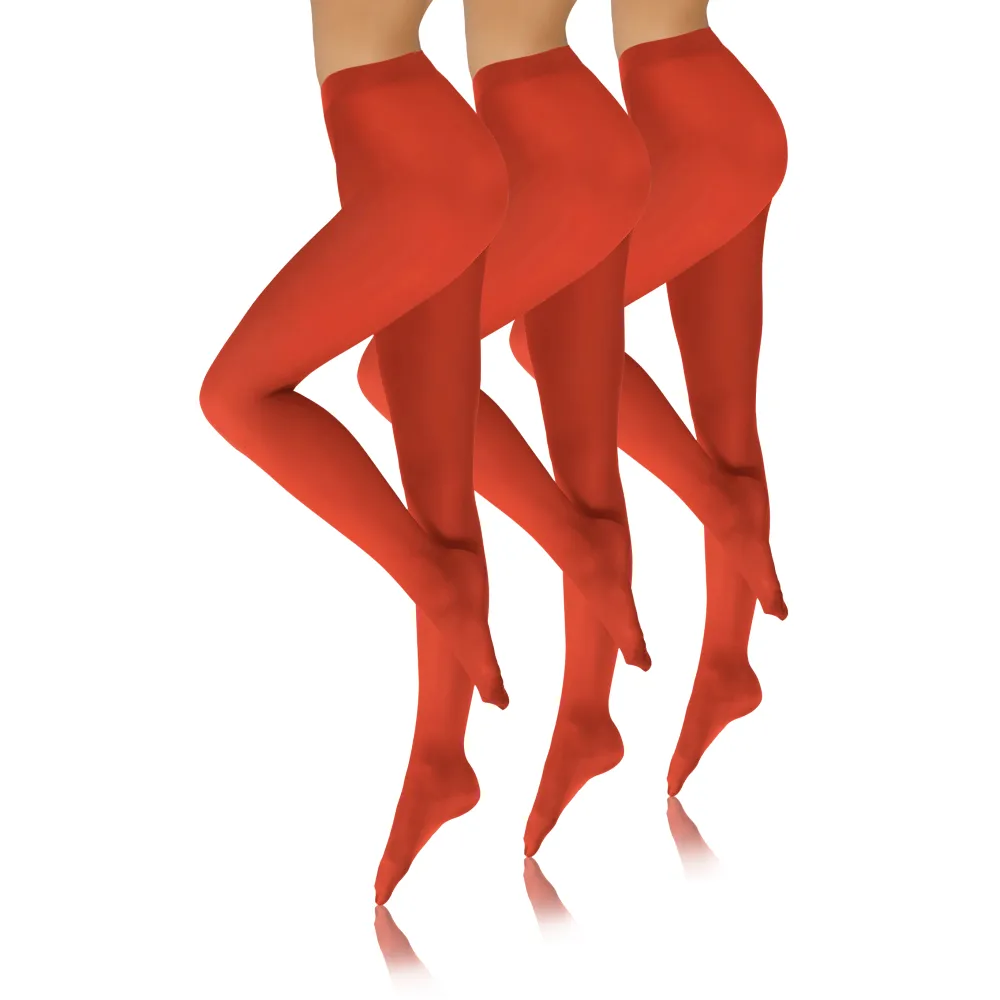 Sesto Senso 3-PAK Rajstopy 40 DEN kolorowe kryjące microfibra HIVER Orange