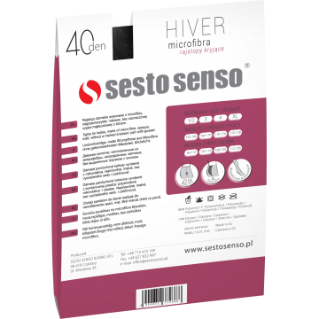 Sesto Senso 3-PAK Rajstopy 40 DEN kolorowe kryjące microfibra HIVER Czarny