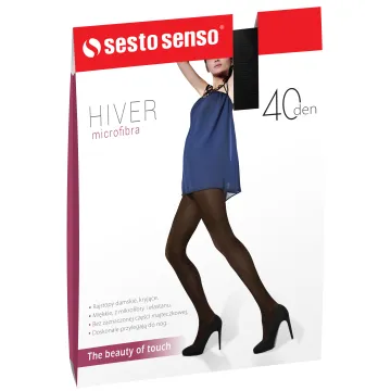 Sesto Senso 6-PAK Rajstopy 40 DEN kolorowe kryjące microfibra HIVER Czarny