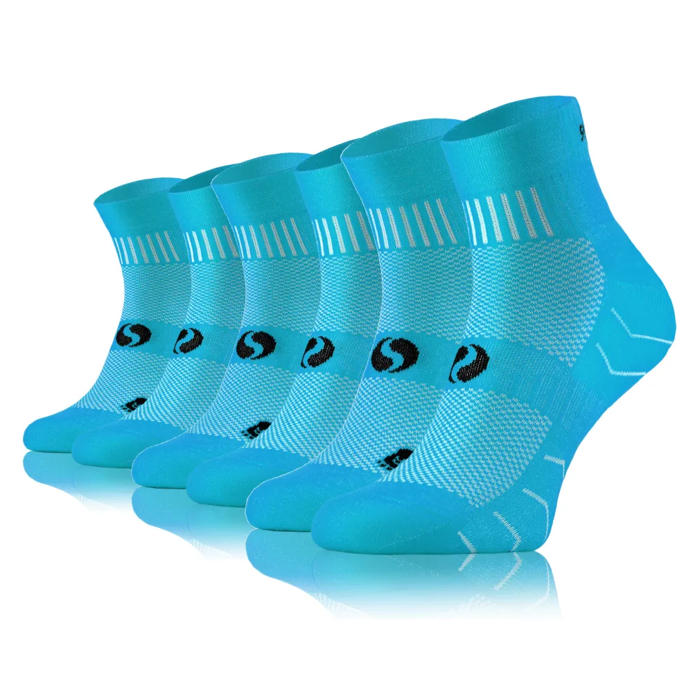 Sesto Senso 3-PAK Skarpety Sportowe AMZ Jednokolorowe Turkusowe